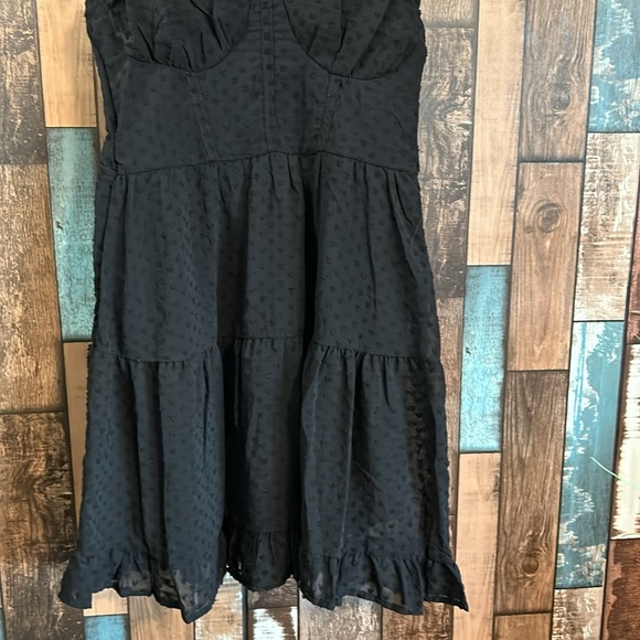 Wild fable XS black heart texture layered tie shoulder dress - Picture 3 of 16